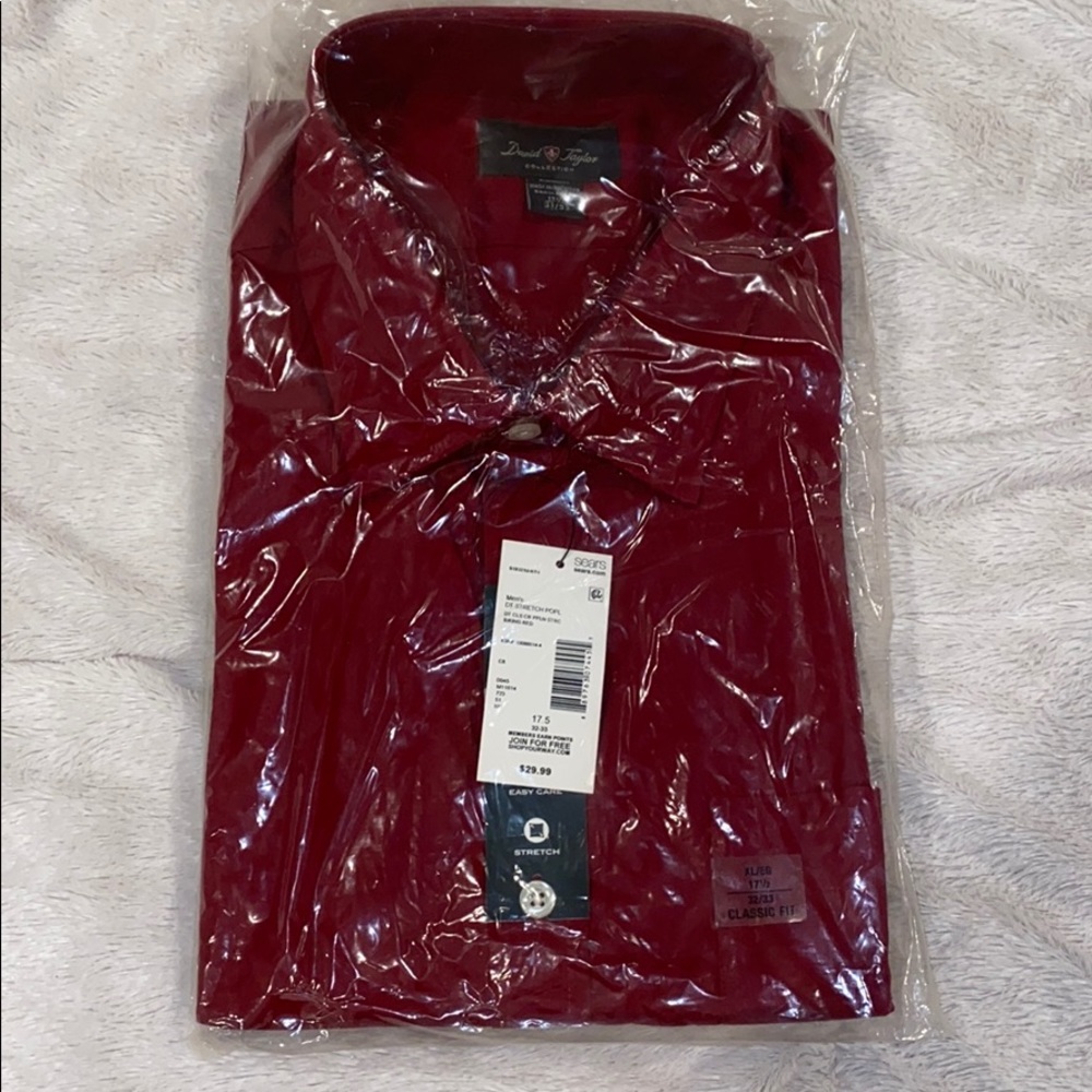 David Taylor Biking Red Dress Shirt
